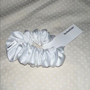 SpoiledChild White Satin Scrunchie NWT